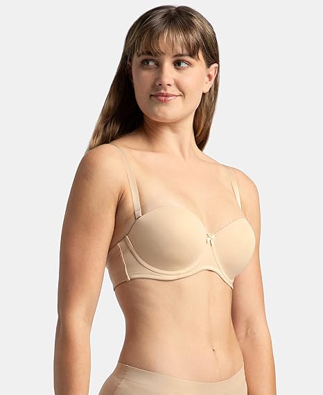 Jockey 1831 Women’s Strapless Underwired Bra – Padded Full Coverage with Multiway Styling
